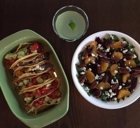 Spinach and Arugula Salad with Beets and Mandarin oranges