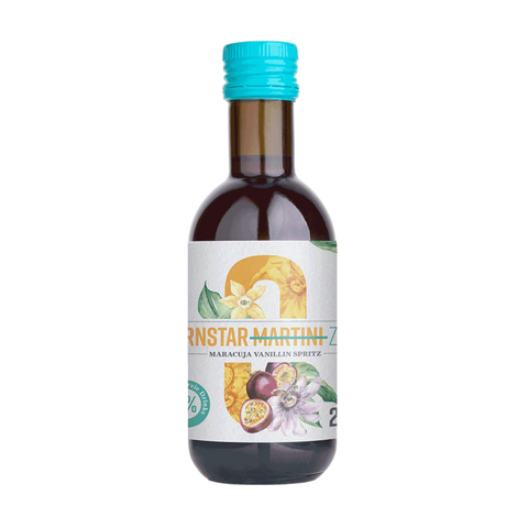 Bottle of Arnstar Martini with a colorful label on a white background